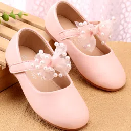 Babyoye Velcro Closure Ballerina With Bow Applique - Pink-image-80