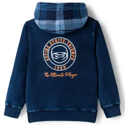 Junior Killer Full Sleeves K Text Printed Light Winter Hooded Sweatshirt - Navy Blue image 2