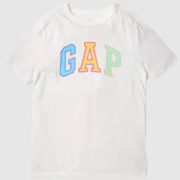 GAP Boys Logo Printed Crew Neck Pure Cotton T-shirt-image-4