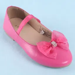 Pine Kids Slip On Ballerina with Bow Applique - Pink image 3