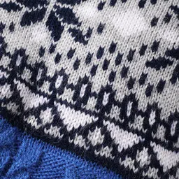 Babyhug Knitted Full Sleeves Front Open Hooded Sweater With Cable Knit Design - Blue image 3