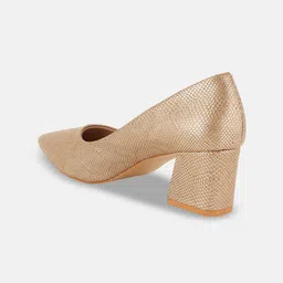 Rubeezz Women Textured Party Block Pumps image 3