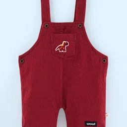 WOW Clothes Cotton Dungaree With Half Sleeves Inner T-Shirt Wild Animal Print - Maroon image 4