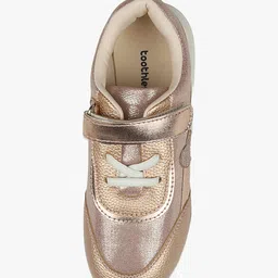 Toothless Heart Patch Detailed Metallic Velcro Closure Shoes - Rose Gold image 5