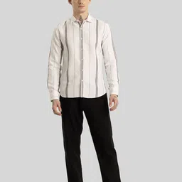 Snitch Men Smart Slim Fit Opaque Striped Casual Shirt image 2