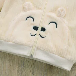 Mark & Mia Full Sleeves Winter Wear Night Suit With Bunny Ear Applique - Yellow image 5