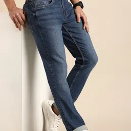 Being Human Men Slim Straight Fit Mid Rise Heavy Fade Stretchable Jeans-image-36