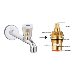 fastgear GENERIC Faucet Set with Shower Stainless Steel Chrome Finish Silver, FG2220 ( Pack of 5) image 4