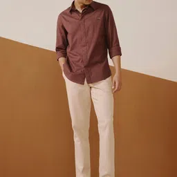 Andamen Men Semi Casual Cotton Lycra Melange Chest Pocket Regular Fit Shirt image 2