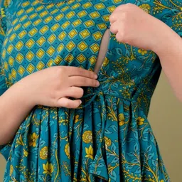 FASHION CLOUD Floral Printed Pure Cotton Maternity Anarkali Kurti image 5
