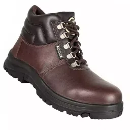 Krieger Fiber Toe Safety Shoes High Ankle Rubber Double Density Sole Leather Size UK 6 Brown, 82383-KR3001-6-picture-17