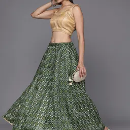 Varanga Women Bandhani Printed A-Line Maxi Skirt-picture-15
