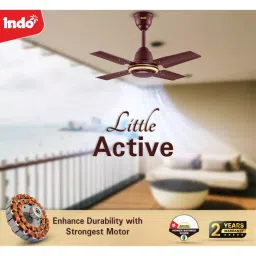 Indo Little Active Series Brown Color 600 mm Sweep Size Ceiling Fan, LITTLE ACTIVE image 2