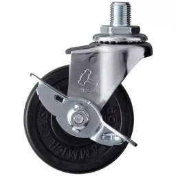 TAKIGEN Screw-Foot Swivel Caster Φ65 mm Wheel Diameter 300N Load Capacity with Stopper, K-415A-65-R-picture-43