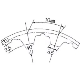 Mitsuboshi Polyurethane Timing Belt T10 Type (Length 850 mm, Teeth 85), T10-15-85 image 2