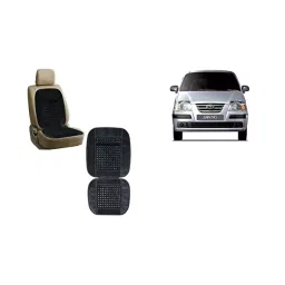 Auto Pearl Car Wooden Bead Seat Cushion with Grey Velvet Border Compatible for Santro Set of 2 Pcs-picture-32