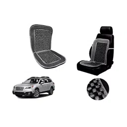 Auto Pearl Car Wooden Bead Seat Cushion with Grey Velvet Border Compatible for Subaru Outback-picture-27