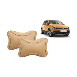 Auto Pearl Beige Dots CV Car Neck Rest Pillow Compatible for Volkswagen Polo Cross-picture-33