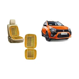 Auto Pearl Car Wooden Bead Seat Cushion with Beige Velvet Border for Maruti Suzuki CelerioX-image-99