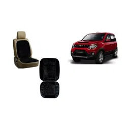 Auto Pearl Car Wooden Bead Seat Cushion with Velvet Border Compatible for Mahindra NuvoSport 2 Pcs-picture-43