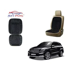 Auto Pearl Car Wooden Bead Seat Cushion with Grey Velvet Border Compatible for M-Class - 2 Pcs-image-57