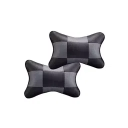 Auto Pearl Black and Grey Designer Car Neck Rest Pillow Compatible for Tata Zica-image-65