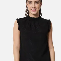 OTIRA Women Self Design High Neck Georgette Top-image-76