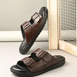 The Roadster Lifestyle Co Men Leather Comfort Sandals-image-77