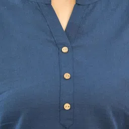 Anouk Rustic Cotton Mandarin Collar Pure Cotton Top With Shorts Co-Ods Set image 3