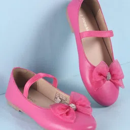 Pine Kids Slip On Ballerina with Bow Applique - Pink-image-6