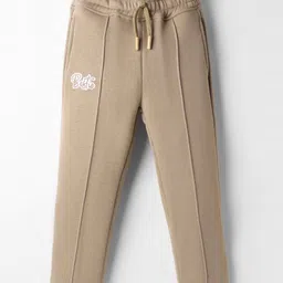 Olio Kids Knit Full Length Fleece Pant with Bestie Print - Tan-picture-10