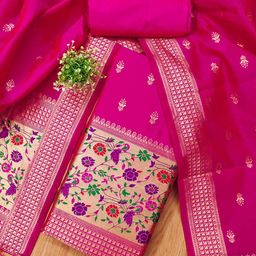 LeeliPeeri Designer Ethnic Motifs Woven Design Banarasi Silk Unstitched Dress Material-picture-6