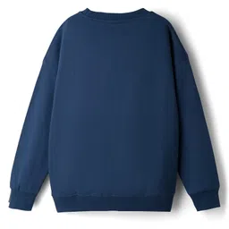 Primo Gino Marvel Terry Knit Full Sleeves Sweatshirt and Track Pants with Avengers Graphic and Cargo Pocket Detailing - Navy Blue image 3