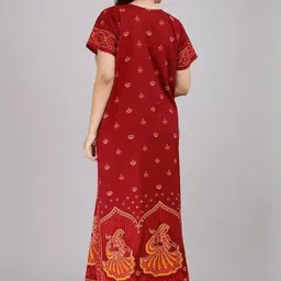 aakarshana Pure Cotton Nighty Nightrdess Maxi Gown For Women image 4