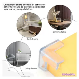 Bembika T Shaped Baby Safety Corner Protector Pack of 4 - White image 5