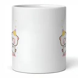 Mr UVD White Cartoon Characters Printed Ceramic Glossy Mug 350 ml image 2