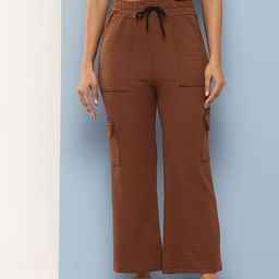 Aarika Women Textured Relaxed Cargos-picture-49