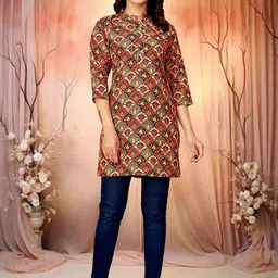 KHANJAN FASHION Ethnic Motifs Printed Mandarin Collar Kurti-picture-19