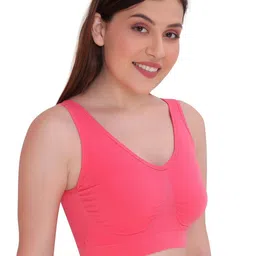 PLUMBURY Full Coverage Moisture Wicking Seamless Rapid Dry Workout Bra image 4