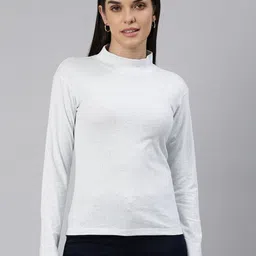 Huetrap Women High Neck Cotton T-shirt-image-70