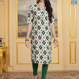HERE&NOW Women Pack Of 2 Printed Round Neck Straight Kurtas-picture-10