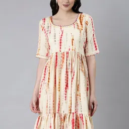 SHOWOFFFF Dyed Thread Work Thread Work Pleated Kurti-picture-30