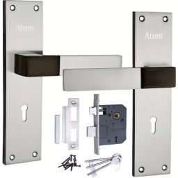 Atom Iron Silver Door Handle Lock Set, AL-51K/Y-B.S.8-picture-22
