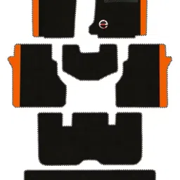 Elegant Duo Black And Orange Carpet Car Mat Compatible With Tata Safari 2021 6 Seater Auto-image-55