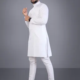 Attigo Band Collar Kurta With Pyjamas image 2