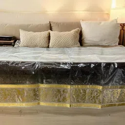 CASA-NEST Brown & Gold-Toned Waterproof 6-Seater Rectangle Table Cover image 3
