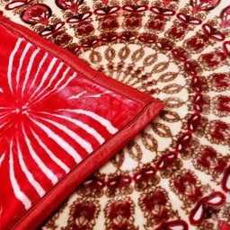 tundwal's Red & White Floral Mink Heavy Winter Double Bed Blanket image 3