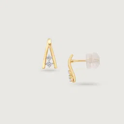 Mia by Tanishq 14 KT Gold Sassy Beam Diamond Earrings - 1.408g image 3