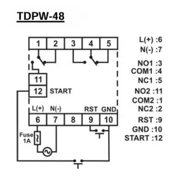 Shavison Push Wheel Digital Timer 48x48 mm DPDT (2 C/O), TDPW-48-24V image 5