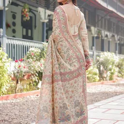 OCTICS Kalamkari Printed Pure Cotton Chanderi Saree image 4